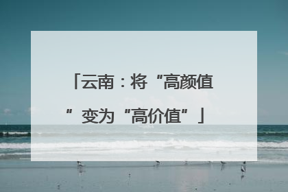 云南：将“高颜值”变为“高价值”