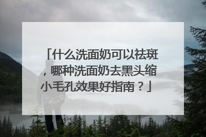 什么洗面奶可以祛斑，哪种洗面奶去黑头缩小毛孔效果好指南？