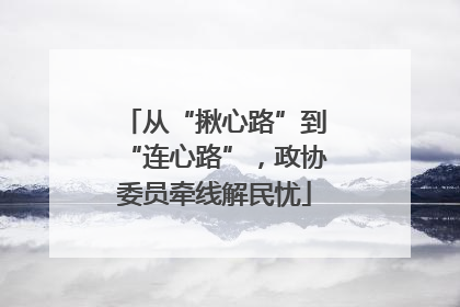 从“揪心路”到“连心路”，政协委员牵线解民忧