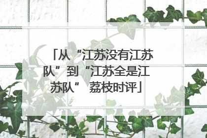 从“江苏没有江苏队”到“江苏全是江苏队” 荔枝时评