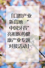 口腔产业新高地 “中国牙谷”亮相医药健康产业专题对接活动
