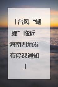 台风“蝴蝶”临近 海南四地发布停课通知