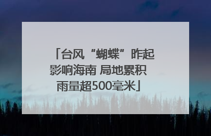 台风“蝴蝶”昨起影响海南 局地累积雨量超500毫米