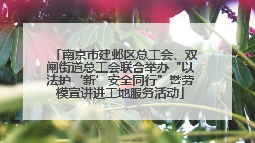 南京市建邺区总工会、双闸街道总工会联合举办“以法护‘新’安全同行”暨劳模宣讲进工地服务活动
