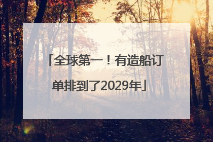 全球第一！有造船订单排到了2029年