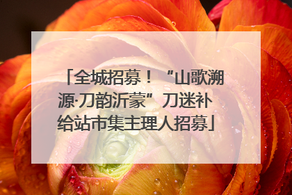 全城招募！“山歌溯源·刀韵沂蒙”刀迷补给站市集主理人招募