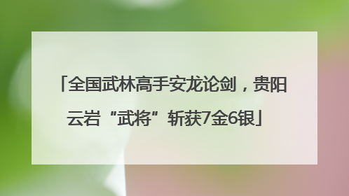 全国武林高手安龙论剑，贵阳云岩“武将”斩获7金6银