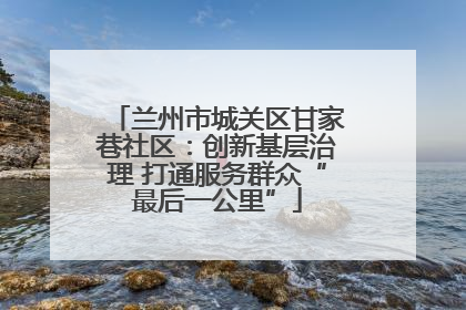 兰州市城关区甘家巷社区：创新基层治理 打通服务群众“最后一公里”