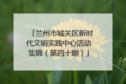 兰州市城关区新时代文明实践中心活动集锦（第四十期）