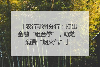 农行鄂州分行：打出金融“组合拳”，助燃消费“烟火气”