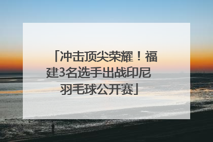 冲击顶尖荣耀！福建3名选手出战印尼羽毛球公开赛