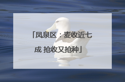 凤泉区：麦收近七成 抢收又抢种