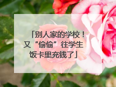 别人家的学校！又“偷偷”往学生饭卡里充钱了