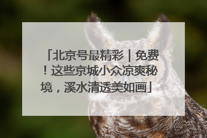 北京号最精彩｜免费！这些京城小众凉爽秘境，溪水清透美如画