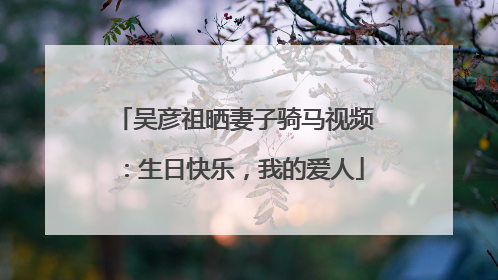 吴彦祖晒妻子骑马视频：生日快乐，我的爱人