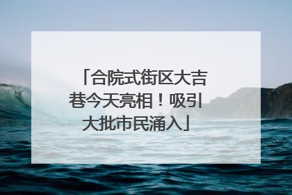 合院式街区大吉巷今天亮相！吸引大批市民涌入