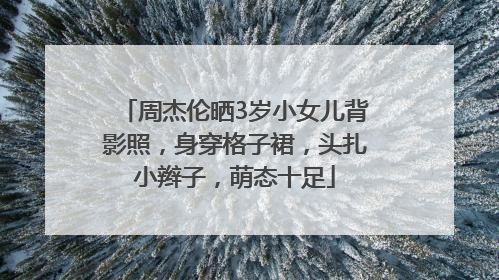 周杰伦晒3岁小女儿背影照，身穿格子裙，头扎小辫子，萌态十足