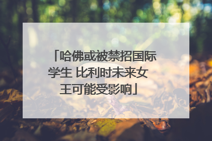 哈佛或被禁招国际学生 比利时未来女王可能受影响
