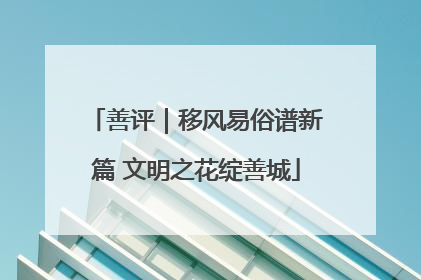 善评｜移风易俗谱新篇 文明之花绽善城