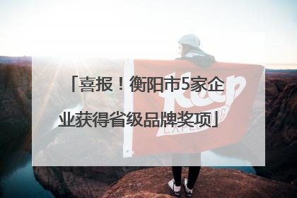 喜报！衡阳市5家企业获得省级品牌奖项