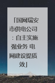 国网瑞安市供电公司：自主实施强业务 电网建设提质效