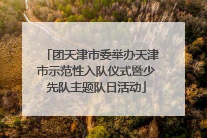 团天津市委举办天津市示范性入队仪式暨少先队主题队日活动
