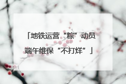 地铁运营“粽”动员 端午维保“不打烊”