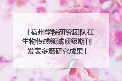 宿州学院研究团队在生物传感领域顶级期刊发表多篇研究成果