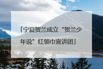 宁夏贺兰成立“贺兰少年说”红领巾宣讲团