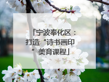 宁波奉化区：打造“诗书画印”美育课程