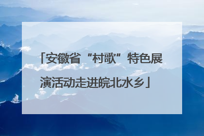 安徽省“村歌”特色展演活动走进皖北水乡