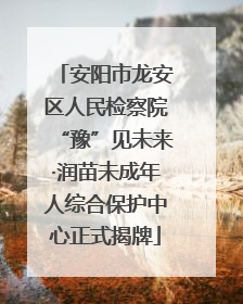 安阳市龙安区人民检察院“豫”见未来·润苗未成年人综合保护中心正式揭牌