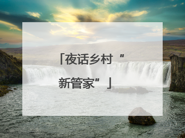 夜话乡村“新管家”