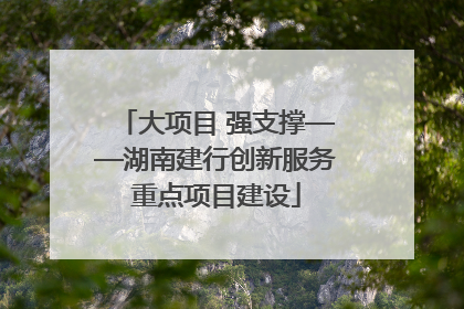 大项目 强支撑——湖南建行创新服务重点项目建设