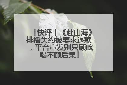 快评丨《赴山海》排播失约被要求退款，平台宣发别只顾吆喝不顾后果