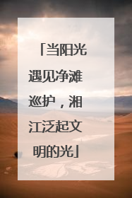 当阳光遇见净滩巡护，湘江泛起文明的光