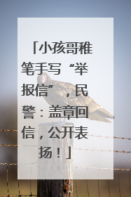 小孩哥稚笔手写“举报信”，民警：盖章回信，公开表扬！