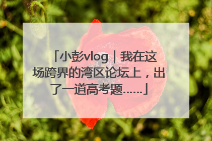 小彭vlog｜我在这场跨界的湾区论坛上，出了一道高考题……