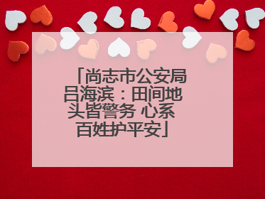 尚志市公安局吕海滨：田间地头皆警务 心系百姓护平安