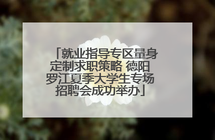 就业指导专区量身定制求职策略 德阳罗江夏季大学生专场招聘会成功举办