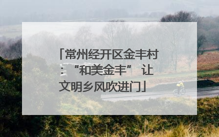 常州经开区金丰村：“和美金丰” 让文明乡风吹进门