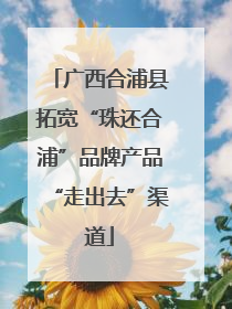 广西合浦县拓宽“珠还合浦”品牌产品“走出去”渠道