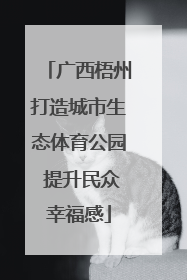 广西梧州打造城市生态体育公园 提升民众幸福感
