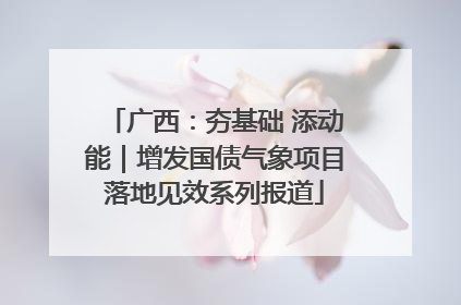 广西：夯基础 添动能｜增发国债气象项目落地见效系列报道