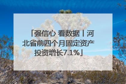 强信心 看数据丨河北省前四个月固定资产投资增长7.1%