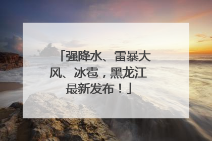 强降水、雷暴大风、冰雹，黑龙江最新发布！
