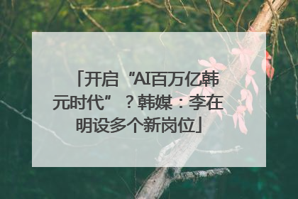 开启“AI百万亿韩元时代”？韩媒：李在明设多个新岗位
