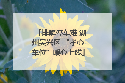 排解停车难 湖州吴兴区 “孝心车位”暖心上线