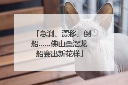 急刹、漂移、倒船……佛山叠滘龙船赛出新花样
