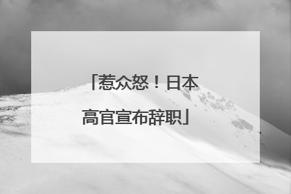 惹众怒！日本高官宣布辞职